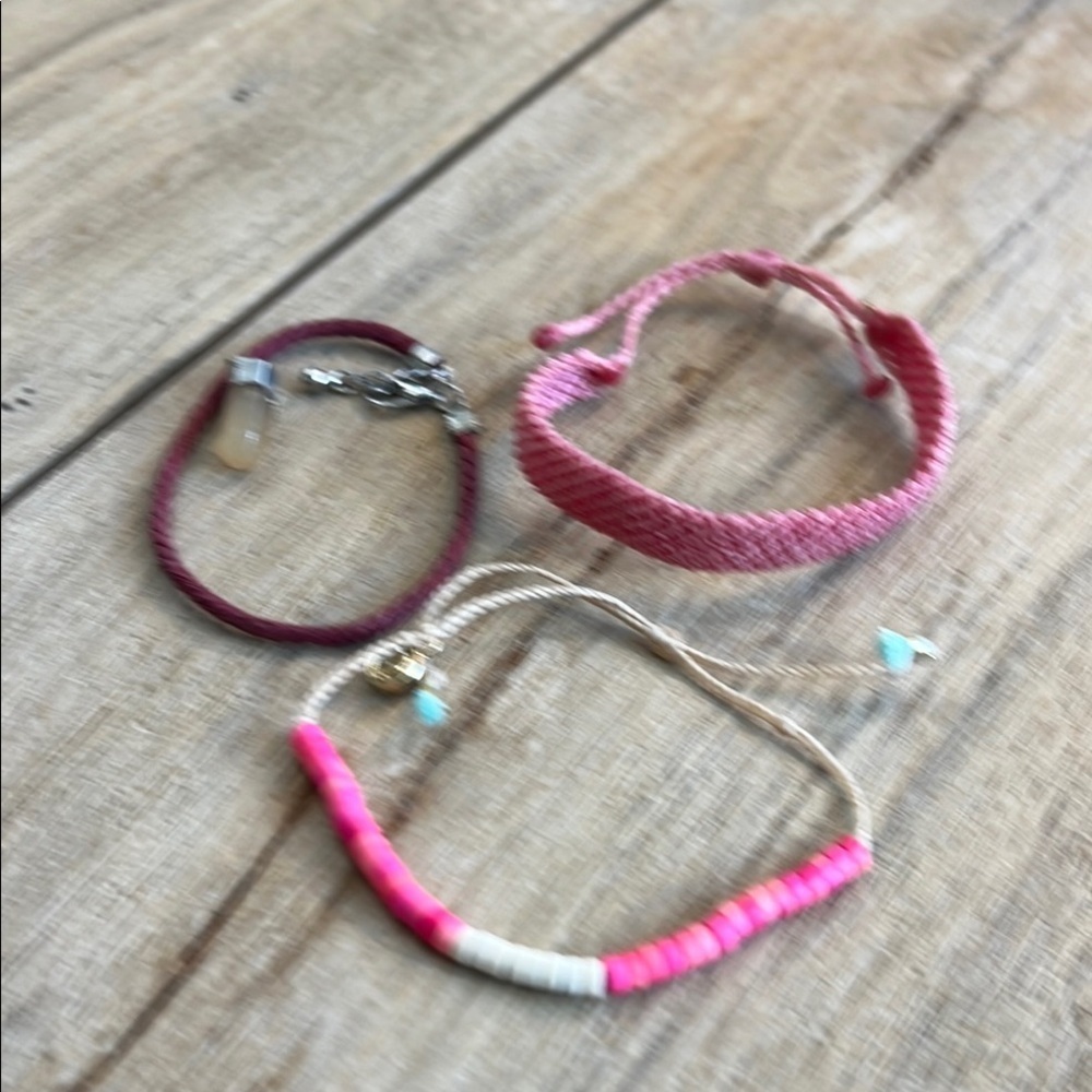 Pura Vida Bracelet Bundle Pink Purple Crystal Bead Braided Woven Rare Healing - Picture 2 of 8
